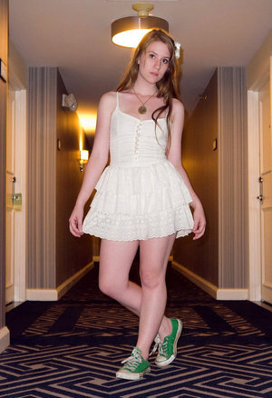 18 year old girl Cipriana A takes a cumshot in mouth after sex in mesh hosiery